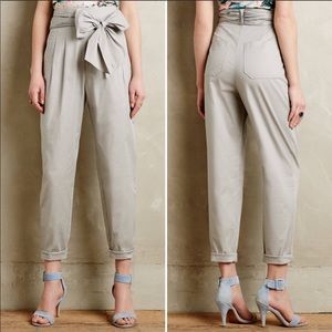 🖤Anthro Cartonnier Bow Tie Paper Bag Trouser Pant